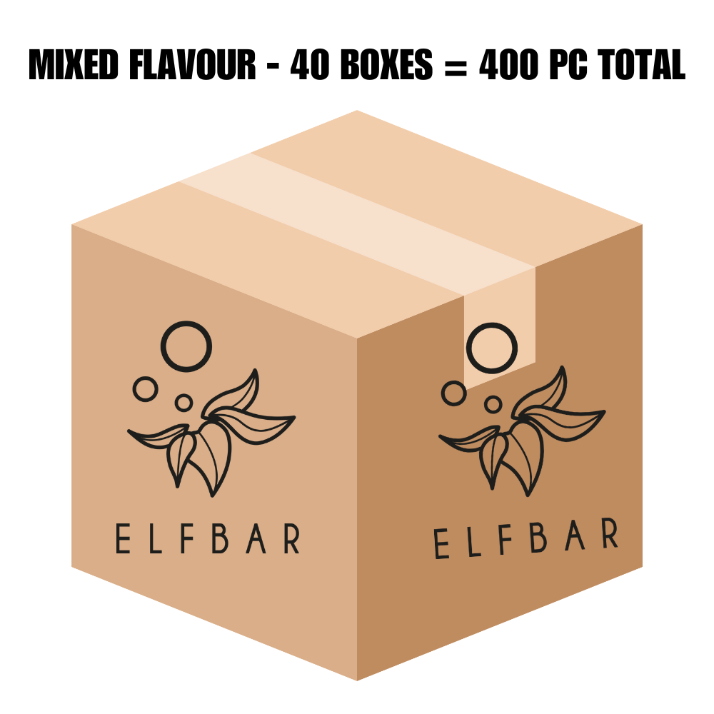 Elf Bar 600 Disposble Vape - Full Carton (40 Boxes Mixed Flavours)