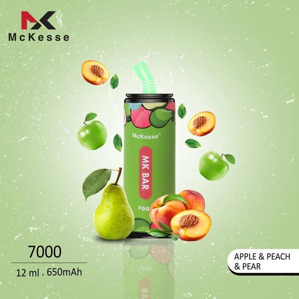 McKesse MK Bar 7000 Disposable Vape - Box of 10 - Apple peach pear -Vapeuksupplier