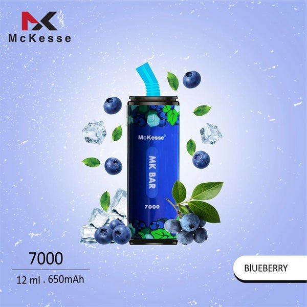 McKesse MK Bar 7000 Disposable Vape - Box of 10 - Blueberry -Vapeuksupplier