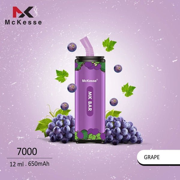 McKesse MK Bar 7000 Disposable Vape - Box of 10 - Grape -Vapeuksupplier