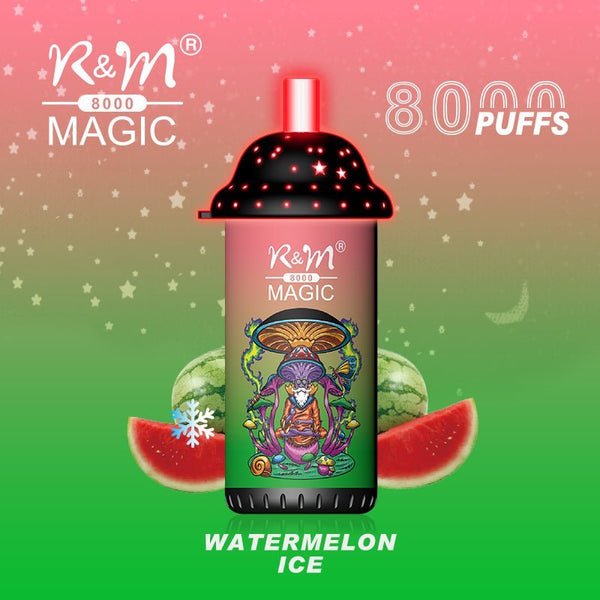 R and M Magic 8000 Disposable Vape - Box of 10 - Watermelon Ice -Vapeuksupplier