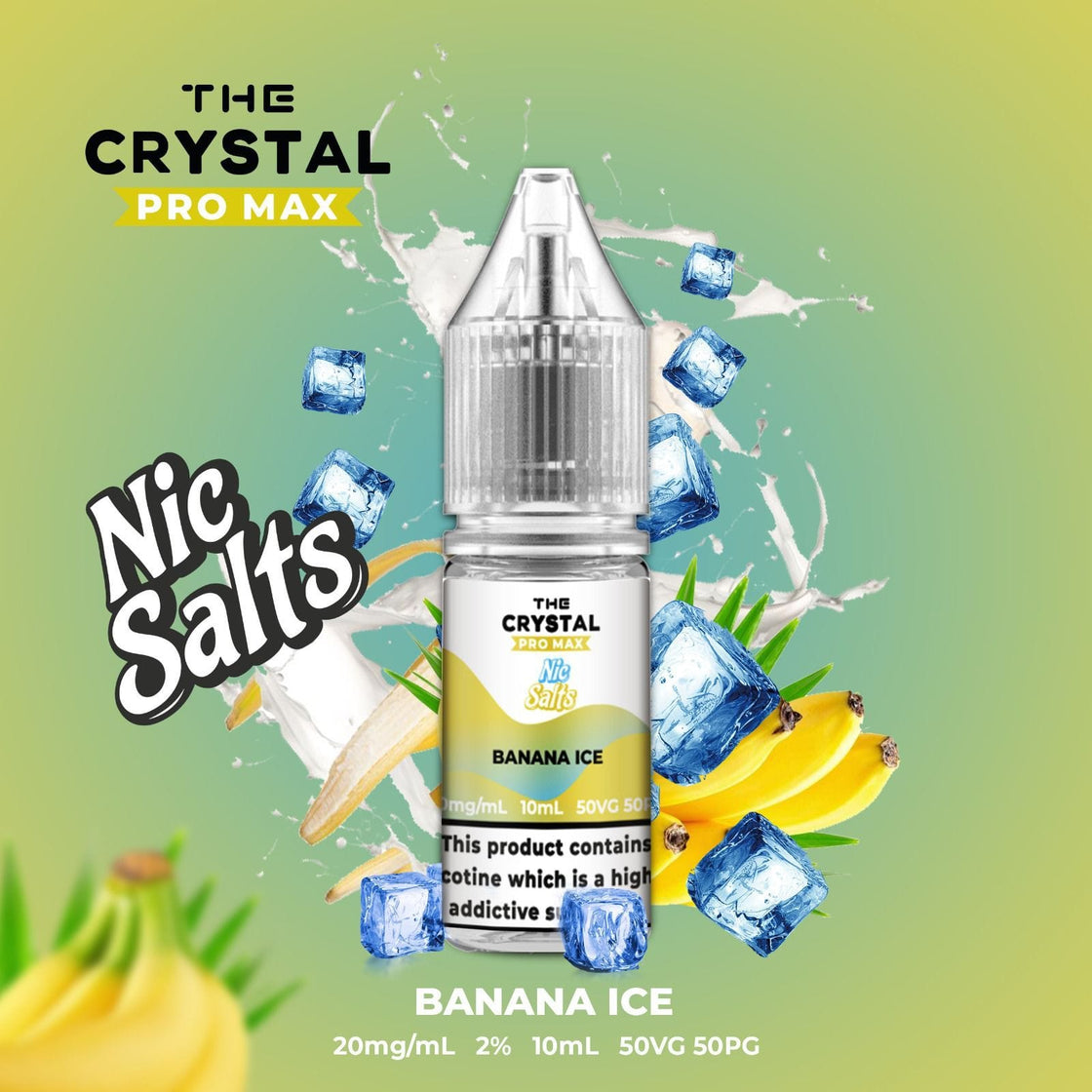 The Crystal Pro Max Vape Nic Salts 10ml - Box of 10 - Banana Ice -Vapeuksupplier