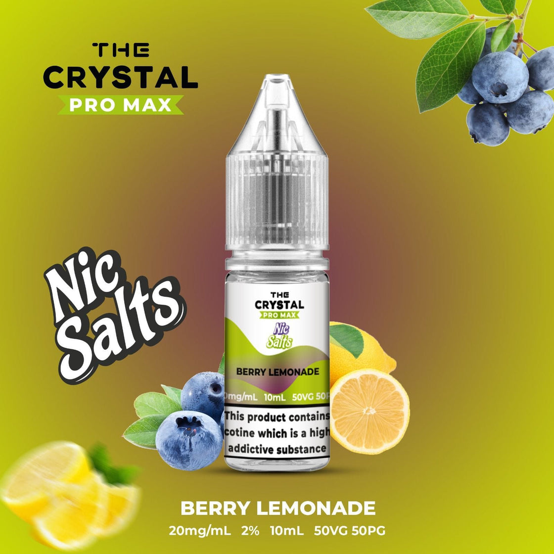 The Crystal Pro Max Vape Nic Salts 10ml - Box of 10 - Berry Lemonade -Vapeuksupplier