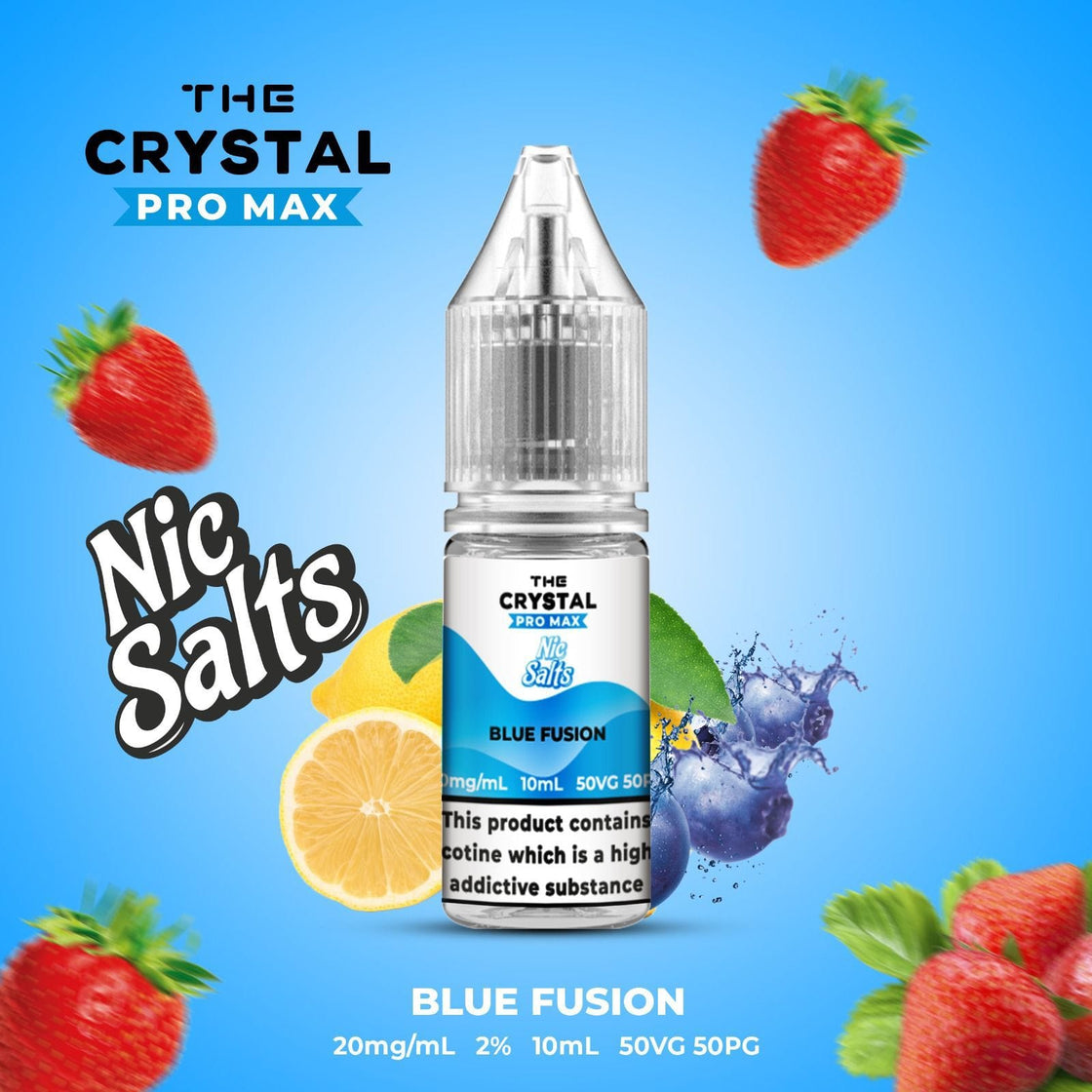 The Crystal Pro Max Vape Nic Salts 10ml - Box of 10 - Blue Fusion -Vapeuksupplier