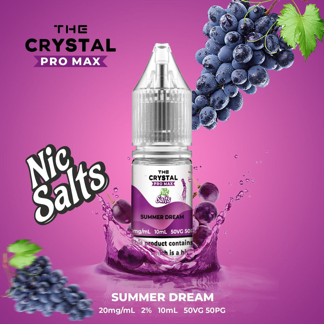 The Crystal Pro Max Vape Nic Salts 10ml - Box of 10 - Summer Dream -Vapeuksupplier