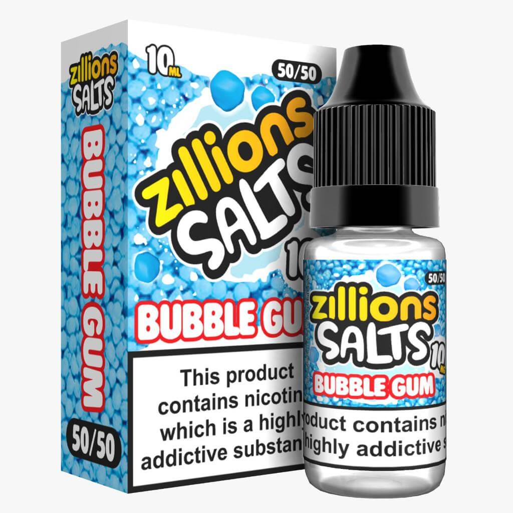 Zillion Salts 10ml Nic Salt E-Liquid (3x) - Eliquid Base-Bubble Gum